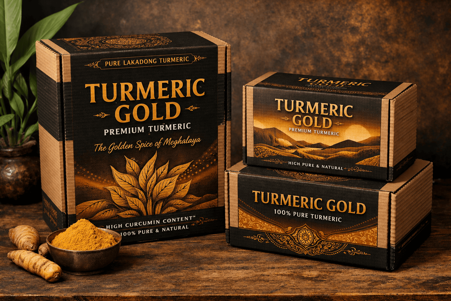 Vibrant golden turmeric powder from above showing rich curcumin concentration for bulk buyers