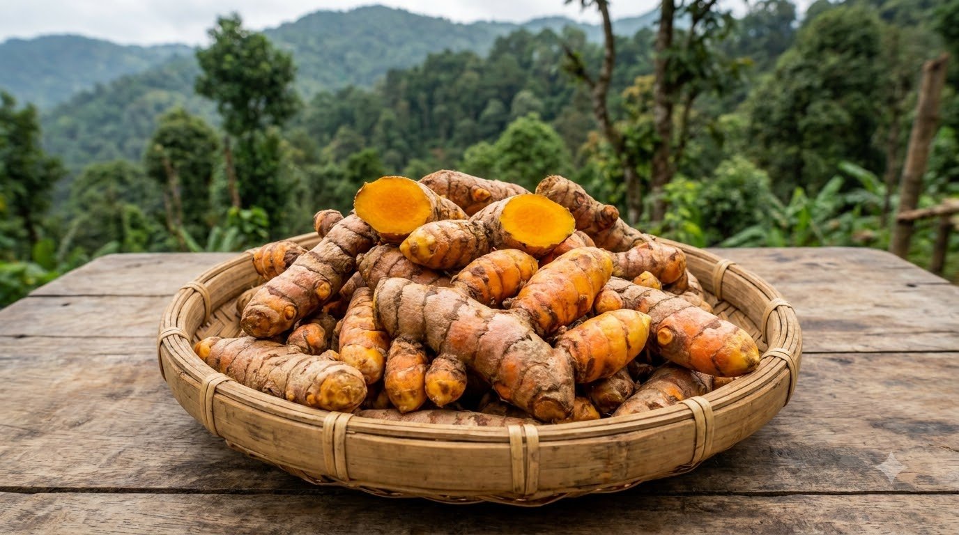 Curcumin percentage testing sample of Lakadong Turmeric from Jaintia Hills, Meghalaya