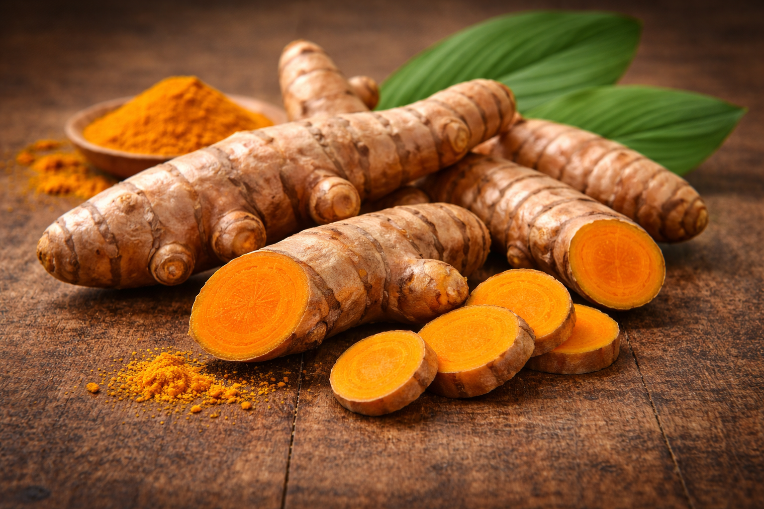 Fresh high-curcumin turmeric rhizomes considered among the best turmeric in India