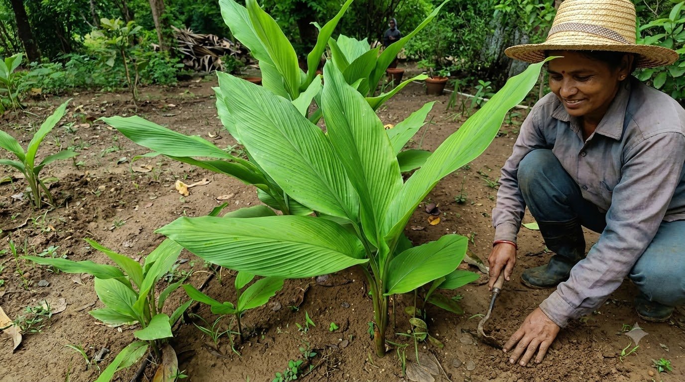 Misty terraced hills in Meghalaya, India, representative of the terrain where Meghalaya turmeric including the Lakadong variety is cultivated